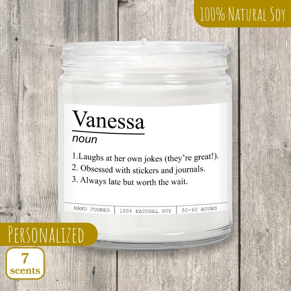 Personalized Name Definition Candle